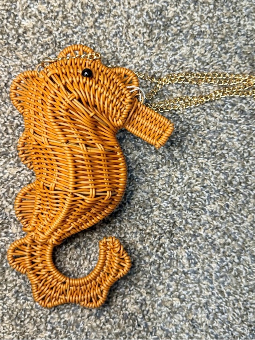 New Tommy Bahama Woven Seahorse Crossbody Bag - Natural Brown - Picture 6 of 11
